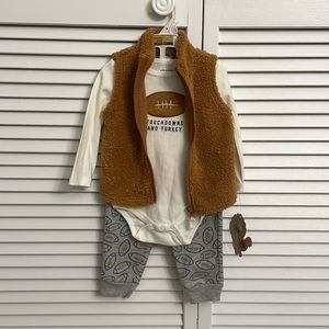 Chick Pea Baby 3 Piece Set for Football and Thanksgiving